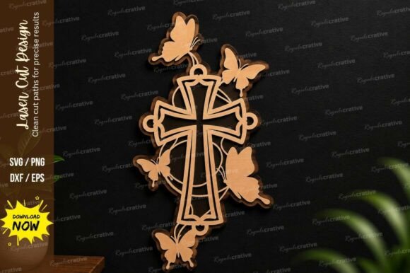 Download Butterfly Cross Decor Laser Cut Svg File - Svg file Collection