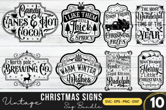 Download Farmhouse Christmas Signs SVG Bundle - House Collection