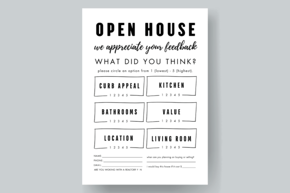 Download Open House Feedback Form Printable - House Collection