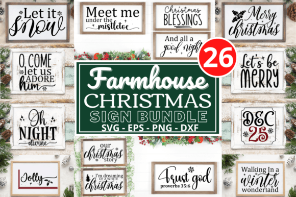 Download Farmhouse Christmas Sign  Svg Bundle - House Collection