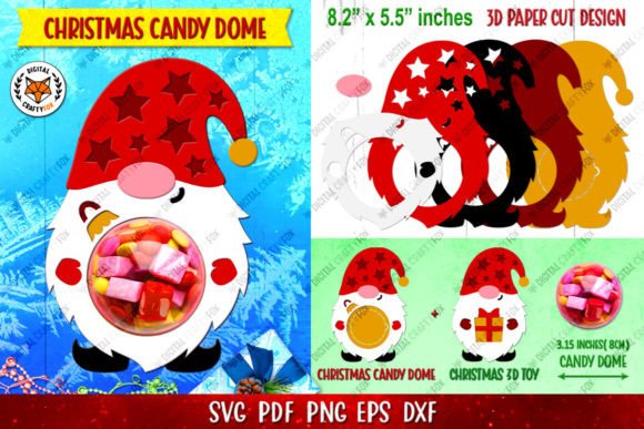 Download Gnome Candy Dome, 3D Christmas Ornament - 3d christmas ornament Collection