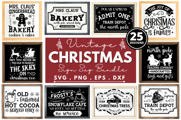 Download Farmhouse Christmas Sign SVG Bundle - House Collection