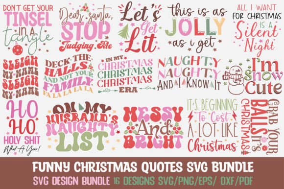 Download Funny Christmas Quotes SVG Bundle - Christmas quotes Collection
