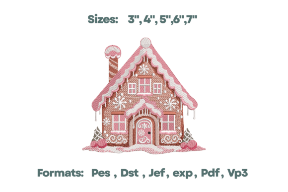 Download Pink Gingerbread House Detailed Motif - House Collection