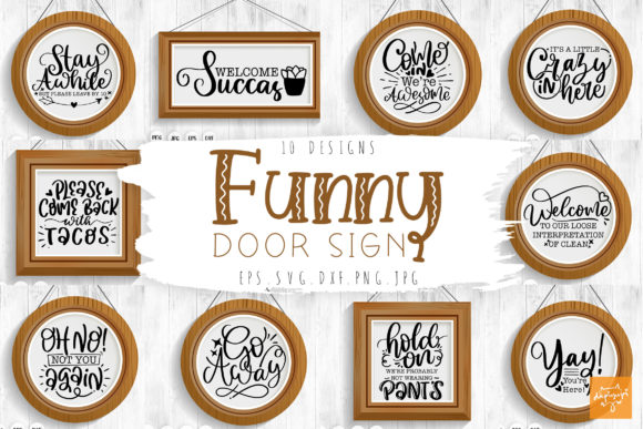 Download Funny Door Sign SVG Bundle Farmhouse SVG - House Collection