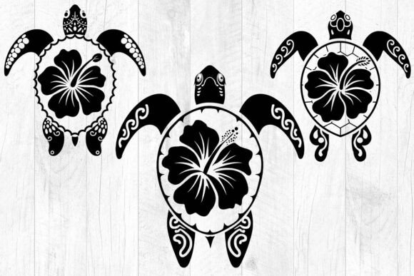 Download Tribal Sea Turtle SVG, Hibiscus SVG File - Premium Resources