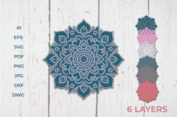 Download Layered Mandala SVG File,3d Mandala SVG - Svg file Collection