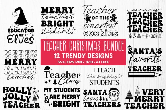 Download Teacher Christmas Bundle - 12 Xmas SVG - Christmas bundle Collection