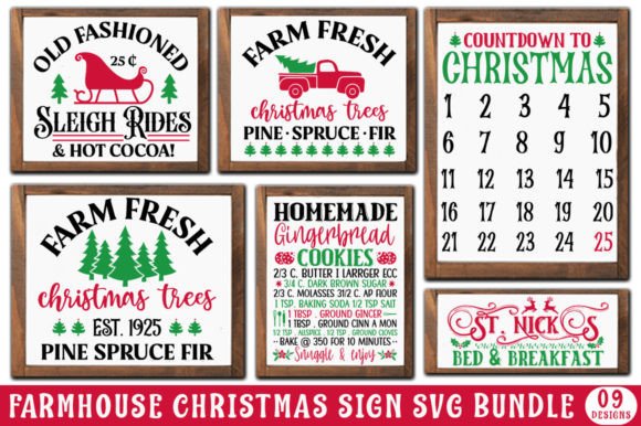 Download Farmhouse Christmas Sign SVG Bundle - House Collection